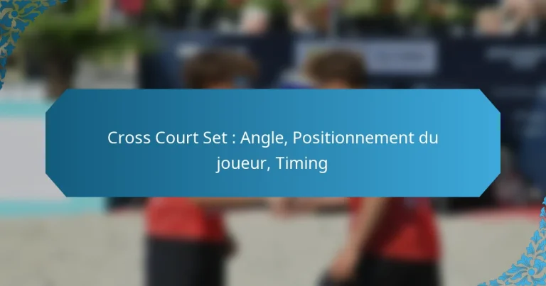 Cross Court Set : Angle, Positionnement du joueur, Timing