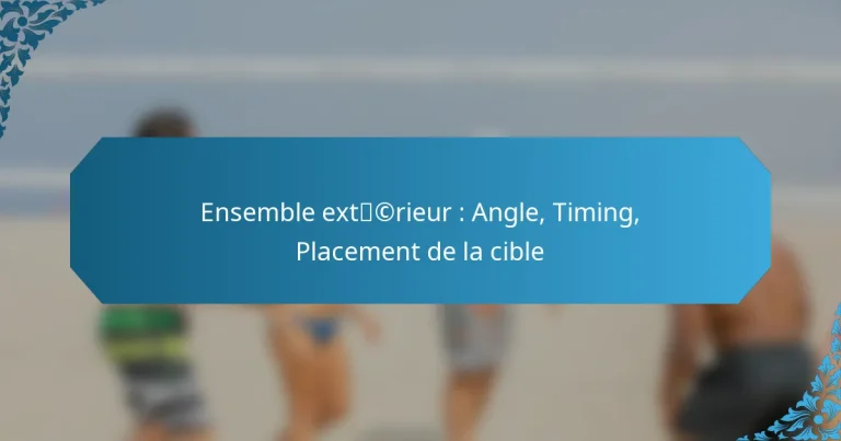 Ensemble extérieur : Angle, Timing, Placement de la cible