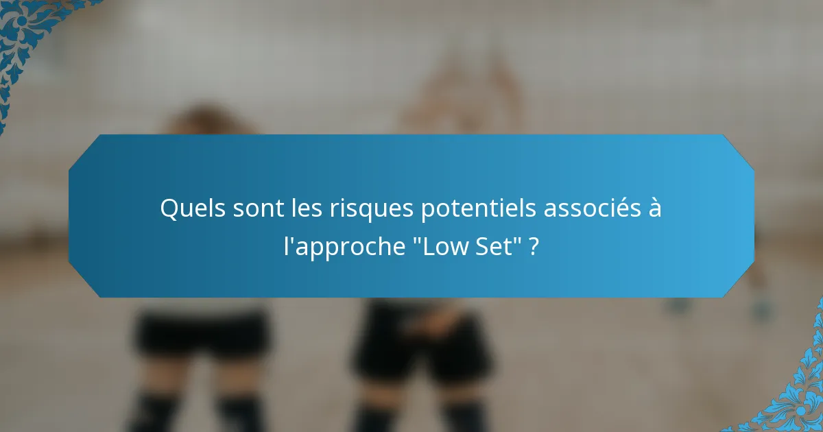 Quels sont les risques potentiels associés à l'approche 